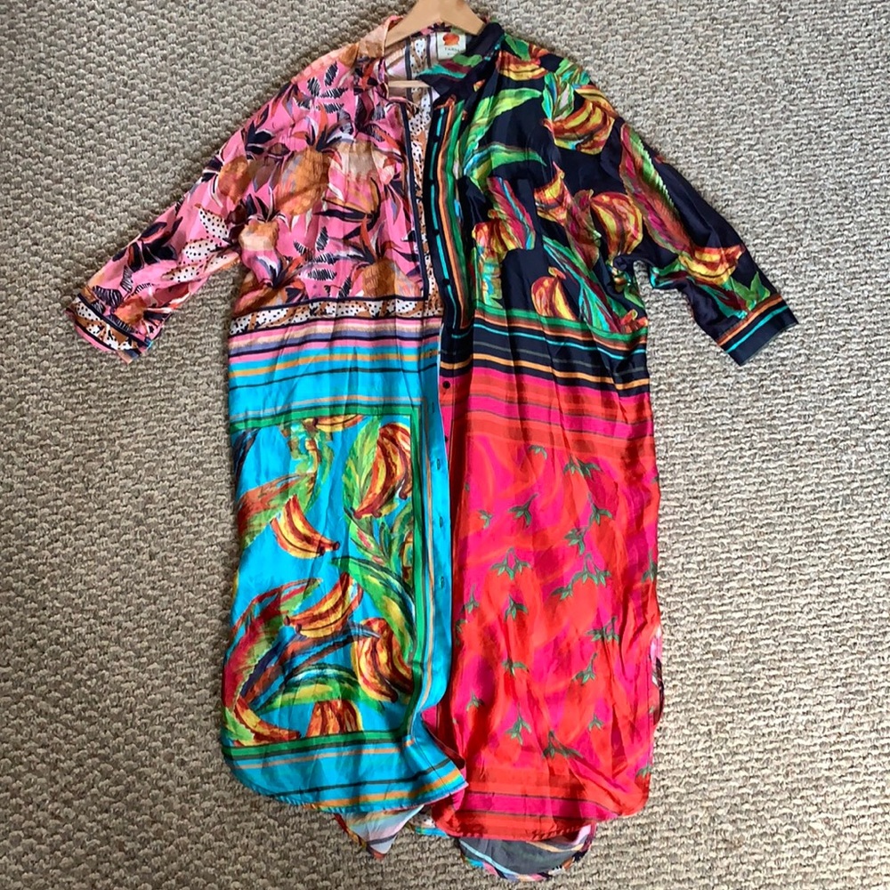 Scarf shirt dress multicolor